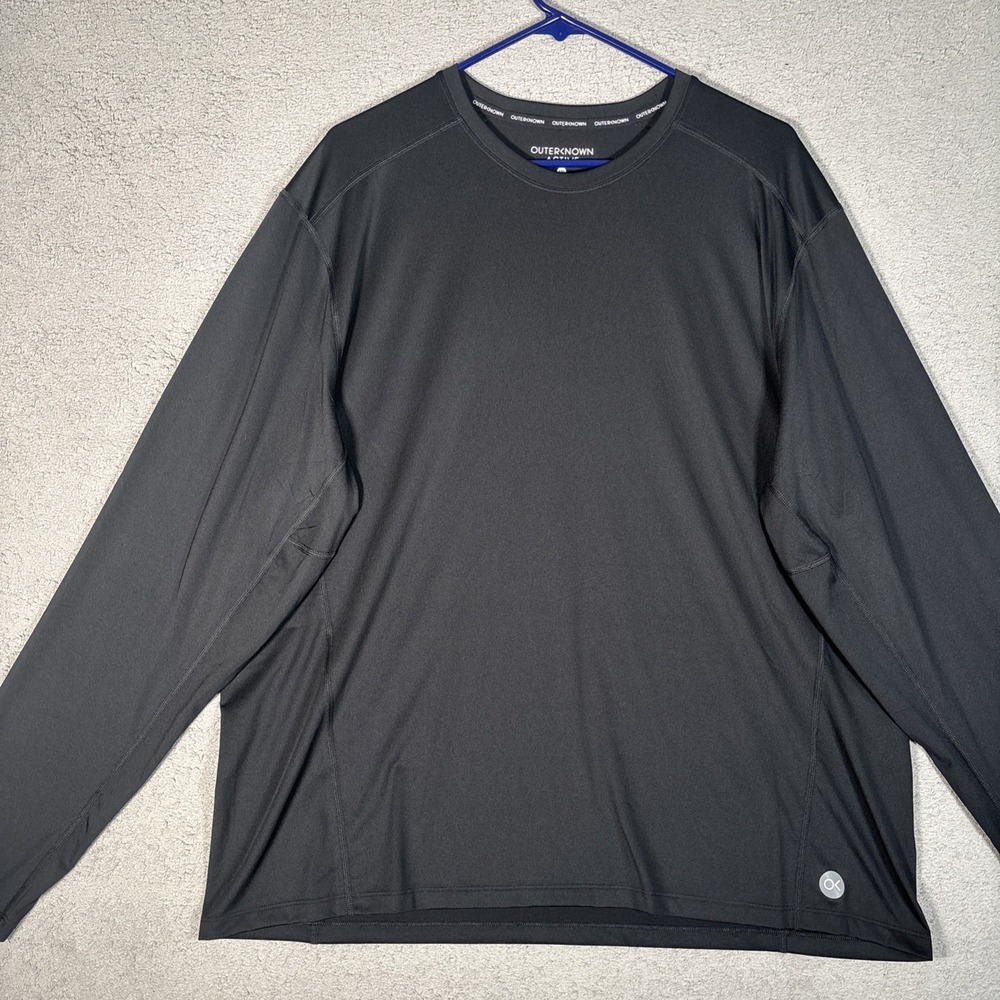 Outerknown Active Shirt Men's Size 2XL Long Sleeve Black Stretch Performance